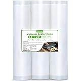 Airverse Vakuumierrollen (3er Pack), 28 cm x 600 cm, Handelsübliches Versiegeln einer Mahlzeit, Lebensmittelversiegelungsbeutel mit BPA-Frei, Strapazierfähig, ideal für Vakuumlagerung, Meal Prep