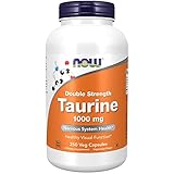 Now Foods, Double Strength Taurine, 1.000mg, 250 vegane Kapseln, Laborgeprüft, Glutenfrei, Sojafrei, Gentechnikfrei, vegetarisch