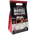 BBQ Marshmallows - Schaumzucker-Süßigkeit für Barbecue und Lagerfeuer - inkl. 6 Holzstäben - weiß - fettfrei glutenfrei