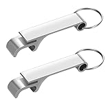 Rpanle Flaschenöffner Schlüsselanhänger, Aluminium Bieröffner bottle opener Mini Flaschenöffner Schlüssel für Klaue Zum Bieröffnen Bieröffner Taschenschlüssel, 2 Stück Silber