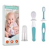 Baby-Zahnbürsten-Set (3-24 Monate) - BPA-freie Fingerzahnbürste Baby, Baby Zahnbürste & Kinder Zahnbürste (Kleinkind) - Komplettes Babyzahnbürstenset (türkis) - Cherish Baby Care