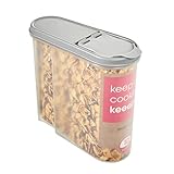 keeeper Schüttdose Jean für Trockenvorräte, Aufklappbarer Deckel, 1,25 l, Polypropylen, 19 x 8 x 17 cm, Nordic Grey