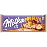 Milka Toffee Ganznuss 1 x 300g I Großtafel I Alpenmilch-Schokolade I mit Milchcréme-Füllung, Karamell und ganzen Haselnüssen I Milka Nuss-Schokolade aus 100% Alpenmilch I Tafelschokolade