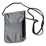 Zktfyshk Modische Handtasche, blockierende Brustbeutel, Handy-Tasche für Damen und Herren, sichere Reisebrieftasche mit mehreren Fächern, grau, 19*14cm