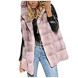 LAKOYA Hoodie Felljacke Damen Teddyfell Parka Kapuzenjacke Pelzmantel Winterparka Weich Lightweight Plüschmantel Lässiges Übergangsjacke Lange Ärmel Klassische Jacke