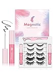 Magnetische Wimpern mit Eyeliner, 3d Magnet Wimpern mit Eyeliner, Falsche Wimpern Magnetisch Wasserfest, Künstliche Wimpern Set mit Zange, Natürliche Wimpern, Magnetic Lashes Set