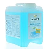 Jemako Sanitärreiniger (Blue Sea) ECO Plus 2l Kanister | für strahlende Sauberkeit im kompletten Sanitärbereich | inkl. Sinland Microfasertuch