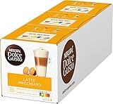 NESCAFÉ Dolce Gusto Latte Macchiato | 48 Kaffeekapseln | Aromatischer Espresso | 3-Schichten -Köstlichkeit aus feinem Milchschaum, 3er Pack (3 x 16 Kapseln)