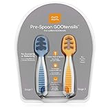 NumNum Lernlöffel für Baby 2er-Baby-Set, Silikon-Löffel, Phase 1 + 2 beste Baby-Löffel empfohlen von BLW-Experten (Baby Led Weaning) Blau/Orange baby spoon