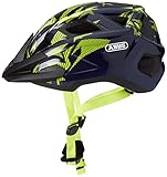 ABUS Kinderhelm MountZ - Fahrradhelm für junge Mountainbiker - für den Geländeeinsatz - für Jungs und Mädchen - Blau/Gelb, Größe M