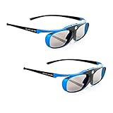 2X Hi-Shock Blue Heaven DLP-LINK 3D Brille für DLP 3D Beamer/Projektor - Kompatibel mit Optoma, LG, Viewsonic, Vivitec, Acer, BenQ 96-200 Hz - akku - wiederaufladbar