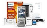 Philips DPM8200 Digitales Diktiergerät, Bedienung per Schiebeschalter, 3D-Mikrofon für ausgez. Stereo-Tonaufnahmen, Farbdisplay, Edelstahlgehäuse, inkl. Diktiersoftware SpeechExec Pro 2-Jahres-Abo