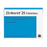 Hochdosiertes Zink. 25 mg pro Tablette. Zinkorot 25 Tabletten mit Zinkorotat. Nur 1x täglich, 100 Stück