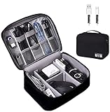 OrgaWise Kabeltasche Kabelorganizer Kabel Etui Elektronik Zubehör Organizer Tasche Universaltasche für Bag Accessories Handy Ladekabel, Powerbank, USB Sticks, SD Karten,2layer,schwarz