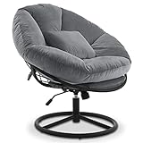 M MCombo Drehsessel Stuhl modern, höhenverstellbarer Cocktailsessel modern, Loungesessel Relaxsessel Clubsessel für Wohnzimmer Schlafzimmer,Samt,4800 (Grau)