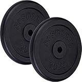 ScSPORTS® 40 kg Hantelscheiben Set 2 x 20 kg Gusseisen Gewichtscheiben 30/31 mm Bohrung, Gewichte durch Intertek geprüft + bestanden¹