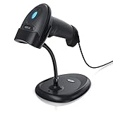 CSL - QR Barcode Scanner 2D - USB Laser Barcodescanner kabelgebunden - Single und Multi Scan - Bildschirm scannen - QR-Code + PDF 417 + Datamatrix + UPC + EAN + GTIN + ISBN – inklusive Halterung