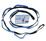 MengH-SHOP Fitness-Yoga-Gurte Flexibility Gymnastik-Gurt mit 10 Schlaufen Multifunktionaler Fitnessbänder Geeignet für Yoga,Tanzen, Ballett & Training mit Übungsanleitung Blau 200cm