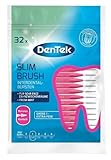 DenTek Slim Brush Extra fein - Größe 1 - extra fein - für sehr enge Zahnzwischenräume - mit Minzgeschmack und hygienischer Schutzkappe, 32 Stück Pink