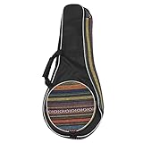 EXCEART Weiche Mandoline-Gig-Tasche mit Gepolstertem Tragegriff Schultergurt Reise-Mandoline-Ukulele-Gitarrentasche Passt für Die Meisten Größen (Zufälliges Muster)