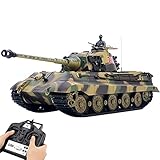 Gedar 2.4G Panzer Ferngesteuert Metall, Militärpanzer Bausatz mit Sound Smoke Shooting Effekt, 1:16 Deutscher Kampfpanzer Henschel Tiger King, RC Tank, RC Panzer Metall Panzer RC