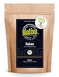 Biotiva Kakao Pulver Bio 1000g - 1kg reines Kakaopulver stark entölt (11% Fett) - ohne Zucker - ungesüßt - Abgefüllt und kontrolliert in Deutschland