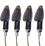 SFONIA 4pcs Motorrad Blinker Licht 12V 14LED Blinkerleuchten Motorrad Blinker Licht Wasserdicht Universal Scooter Quad Cruiser Off Road (Rauch)