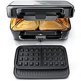 Arendo - Sandwichmaker Waffeleisen Kontaktgrill mit abnehmbaren Platten - mit Antihaftbeschichtung - spülmaschinentauglich - BPA frei - Temperaturkontrolle – Sandwich Maker - Sandwichtoaster