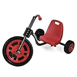 Hauck T92002 Typhoon Trike für Kinder ab 4 Jahren, Dreirad-Chopper mit unplattbarem Frontantriebsrad und verstellbarer Sitzschale, Handbremse - Schwarz/Rot