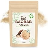 Curly Superfood Baobab Pulver Bio 500g - 100% naturreine BIO Rohkostqualität aus Afrika - Fein gemahlenes Bio Baobab Pulver für Smoothies, Säfte & Speisen