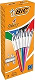 BIC 4 Farben Kugelschreiber Set 4 Colours Shine in verschiedenen Farben, 12er Pack, als Halloween Geschenk