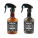 2 Stück Friseur-Sprühflasche, leere Sprühflasche, feiner Nebelspray, 284 ml Retro-Wassersprüher für Haare, Reinigung, Pflanzen – (schwarz + braun)