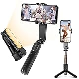 NEKAN Gimbal Stabilisator Smartphone, Handy Stabilisator Gimbal mit Fülllicht, iPhone Gimbal mit Fernbedienung, Tragbarer Gimbal Selfie Stick für Vlog Video, Kompatibel mit Android/ IOS