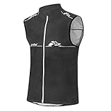 Fahrrad Weste Herren schwarz, Radweste mit Softshell-Finish, elastisch, atmungsaktiv, wasserabweisend Größe XS, S, M, L, XL, XXL, XXXL, XXXXL schwarz