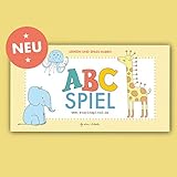 ABC-Spiel mit Tieren und Tiernamen, bestehend aus 52 Karten. Alphabet Memo-Spiel mit Tieren 52-teilig. Gedächtnis Lernspiel für Kinder zum ABC und ... Kinder Legekartenspiel zur Bildpaar Suche