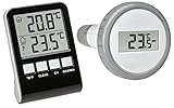 TFA Dostmann 30.3067.10 Palma Funk-Poolthermometer (anthrazit mit Batterien)