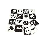 HB.YE Bunt Puzzlematte Baby Schaumstoff Puzzle Matte Ab Null Kinder Spielteppich Spielmatte Baby Krabbeln Boden Schlafzimmer Yoga Turnhalle 30*30cm (Schwarz&Weiß, 16 Teilig)