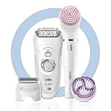 Braun Silk-épil Professional Beauty-Set 7-895 6-in-1 Kabellose Wet&Dry Haarentfernung, Epilierer, Rasierer, Peeling und Reinigung für Gesicht und Körper, weiß/silber