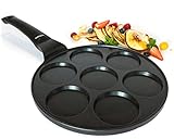 endusor Pancake Pfanne Spiegeleipfanne - Ø26cm mit [PowerShield]-Beschichtung | Induktion Ceran Gas Elektro | 7x mini Form Maker Eierpfanne für Pancakes Spiegelei Liwanzen Poffertjes | Jetzt ansehen