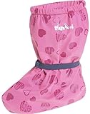 Playshoes Unisex Baby Regenvoeten met fleecevoering Stiefel, Pink Herz, Small EU