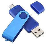 Uinfhyknd USB Stick Speicherstick 32GB USB 2.0 Flash Drive Memorystick OTG Fuer Handy PC Blau