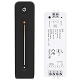 BOFLAX LED Dimmer 12V 5V 24V 36V 8A PWM Drahtloser RF Schalter mit 2,4G Helligkeits Anpassung Kontakt Fernbedienung für LED Einfarb Streifen