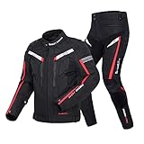 MNBVH Motorradbekleidung Herren, Motorradjacke, Motorradhose Herren mit Protektoren, Motorrad Schutzkleidung Herren, Motorrad Protektoren Jacke, Motorradkombi (Size:XXXXL,Color:Black 2)