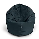 Sitzsack BuBiBag M - XXL 2-in-1 Funktionen mit Füllung Sitzkissen Bodenkissen Kissen Sessel BeanBag (100cm Durchmesser, schwarz)