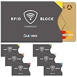 RFID Blocker Kartenhülle NFC Schutz TÜV geprüft 6 Stück | NFC Schutzhülle EC Karte reißfest dünn | Kartenschutzhülle gegen Datenklau | EC Karten Schutzhülle RFID Hülle Kreditkarte