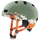 uvex Unisex Jugend, kid 3 cc Fahrradhelm, moss green - sand mat, 51-55 cm