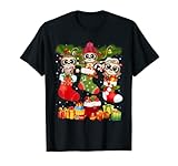 Faultier Weihnachtssocke Faultier Weihnachtsmütze Lichter Weihnachtsbaum T-Shirt