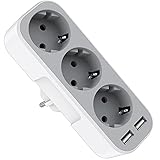 Steckdosenadapter 5 in 1 Mehrfachsteckdose mit 2 USB Mehrfachsteckdose Ohne Kabel Steckdose Aufputz Weiß Weiß Ladeadapter USB Ladegerät für Kamera