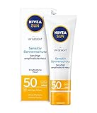 NIVEA SUN UV Gesicht Sensitiv Sonnencreme LSF 50+ (50 ml), Gesichtscreme mit LSF 50+ für empfindliche Haut, sofort wirksamer Sonnenschutz beruhigt Hautirritationen