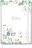 Notizbuch A5+ kariert mit Gummiband [Blattgold] von Trendstuff by Häfft | 156 Seiten, 78 Blatt | als Bullet Journal, Tagebuch, Notizheft | nachhaltig & klimaneutral